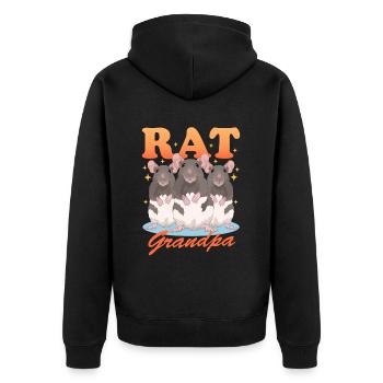 Rats grand-père rat propriétaire mignon Rat cadeau - Veste à capuche bio Premium Unisexe - noir - Dos - Nico (187cm)