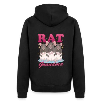 Rats Granny Rat Owner Cute Rat Gift - Unisex Premium Organic Zip Hoodie - black - Back - Nico (187cm)