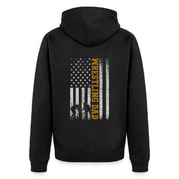 Wrestling Dad Wrestler Männer Vatertag - Unisex Premium Bio Zip Hoodie - Schwarz - Hinten - Nico (187cm)