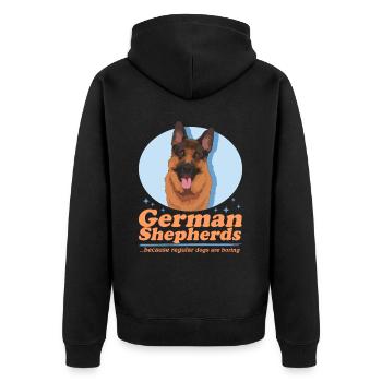 Bergers allemands berger allemand chiens cadeau - Veste à capuche bio Premium Unisexe - noir - Dos - Nico (187cm)