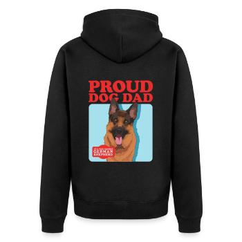 German Shepherd Dad German Shepherd Gift - Unisex Premium Organic Zip Hoodie - black - Back - Nico (187cm)
