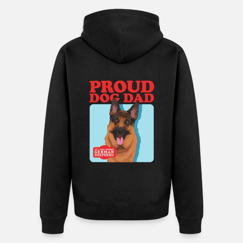 Schäferhund Dad Deutsche Schäferhunde Geschenk - Unisex Premium Bio Zip Hoodie - Schwarz