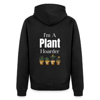 Ich Bin Ein Pflanzensammler, Gartenbaugärtner, - Unisex Premium Bio Zip Hoodie - Schwarz - Hinten - Nico (187cm)