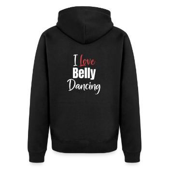 Ich Liebe Bauchtanz Lustige Ägypten Dessous - Unisex Premium Bio Zip Hoodie - Schwarz - Hinten - Nico (187cm)