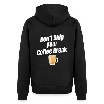 Ne sautez pas votre pause-café Cafecito - Veste à capuche bio Premium Unisexe - noir - Dos - Nico (187cm)