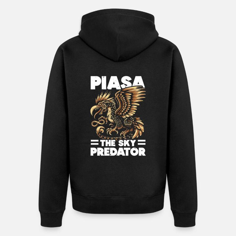 Piasa Oiseau Créature mythique Folklore Légende urbaine - Veste à capuche bio Premium Unisexe - noir