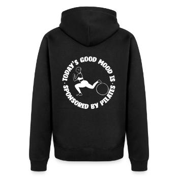 Pilates Instructor Teacher Today's - Unisex Premium Bio Zip Hoodie - Schwarz - Hinten - Nico (187cm)