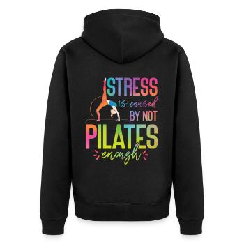 Instructeur de Pilates Enseignant - Veste à capuche bio Premium Unisexe - noir - Dos - Nico (187cm)