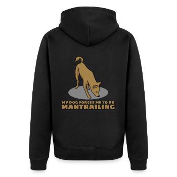 Mantrailer Dogs Mantrailing - Unisex Premium Organic Zip Hoodie - black - Back - Nico (187cm)