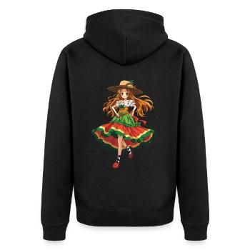 Mexikanische Fiesta Cinco De Mayo - Unisex Premium Bio Zip Hoodie - Schwarz - Hinten - Nico (187cm)