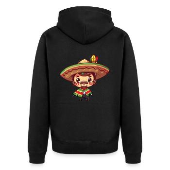 Mexikanische Fiesta Cinco De Mayo - Unisex Premium Bio Zip Hoodie - Schwarz - Hinten - Nico (187cm)