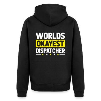 Emergency Call Control Center Operations Center - Unisex Premium Organic Zip Hoodie - black - Back - Nico (187cm)