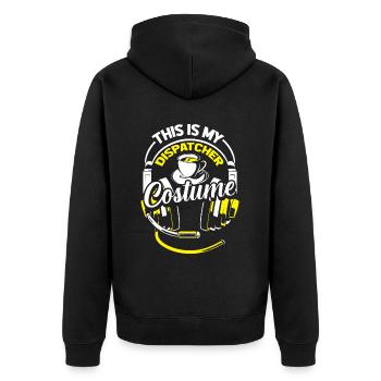 Emergency Call Control Center Operations Center - Unisex Premium Organic Zip Hoodie - black - Back - Nico (187cm)