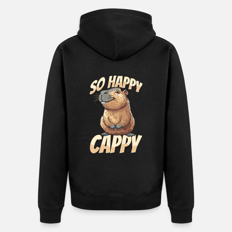 Capybara Capybara Drôle - Veste à capuche bio Premium Unisexe - noir