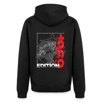 Édition limitée 1969 Édition limitée Football - Veste à capuche bio Premium Unisexe - noir - Dos - Nico (187cm)
