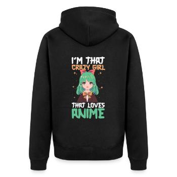 Anime Manga Anime Fille - Veste à capuche bio Premium Unisexe - noir - Dos - Nico (187cm)