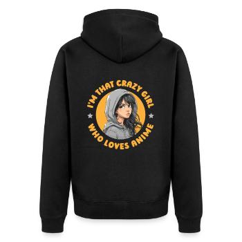Anime Manga Anime Fille - Veste à capuche bio Premium Unisexe - noir - Dos - Nico (187cm)