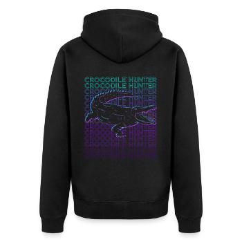 Chasseur de crocodiles Chasse au crocodile rétro - Veste à capuche bio Premium Unisexe - noir - Dos - Nico (187cm)