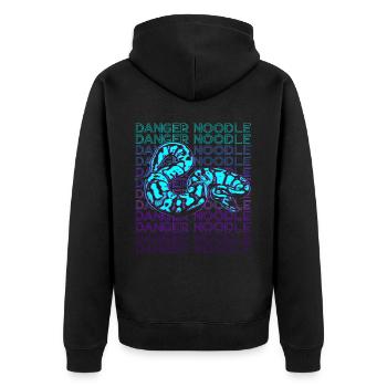 Danger Nouilles Serpent Meme Rétro - Veste à capuche bio Premium Unisexe - noir - Dos - Nico (187cm)