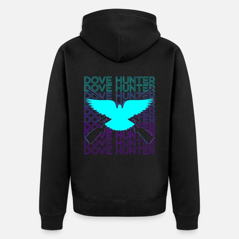 Taubenjäger Taubenjagd Retro - Unisex Premium Bio Zip Hoodie - Schwarz