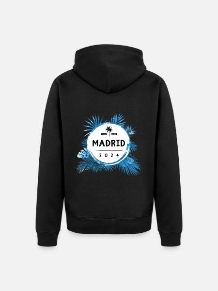Madrid 2024 Bunt - Unisex Premium Bio Zip Hoodie - Schwarz