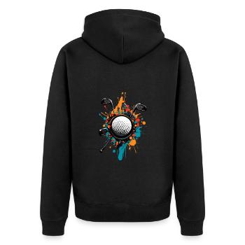 Golfspieler Design Esthétique Golfeur Sport - Veste à capuche bio Premium Unisexe - noir - Dos - Nico (187cm)