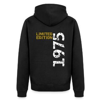 1975 édition limitée anniversaire cadeau femme mari - Veste à capuche bio Premium Unisexe - noir - Dos - Nico (187cm)