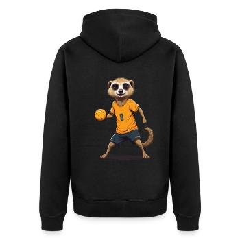 Joueur de handball suricate style streetwear - Veste à capuche bio Premium Unisexe - noir - Dos - Nico (187cm)