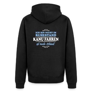 Retirement Pensioner Pensioner Canoeist - Unisex Premium Organic Zip Hoodie - black - Back - Nico (187cm)