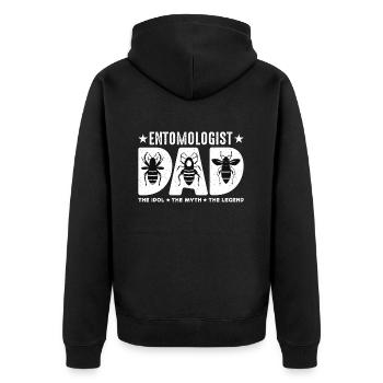 Entomologist Dad The Idol The Myth The Bug Hunters - Unisex Premium Bio Zip Hoodie - Schwarz - Hinten - Nico (187cm)