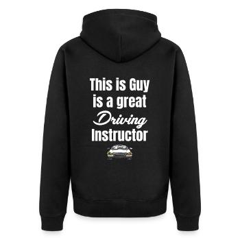 Dieser Typ Ist Ein Großartiger - Unisex Premium Bio Zip Hoodie - Schwarz - Hinten - Nico (187cm)