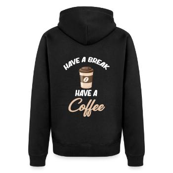 Take a break Coffee Cafecito Espresso - Unisex Premium Organic Zip Hoodie - black - Back - Nico (187cm)