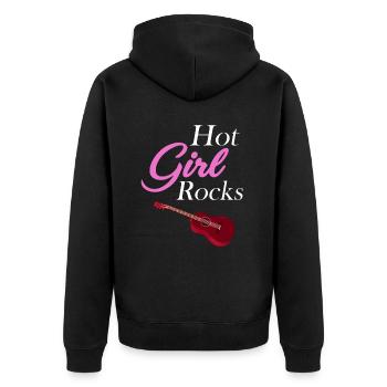 Hot Girl Rocks Guitariste, Musicien, - Veste à capuche bio Premium Unisexe - noir - Dos - Nico (187cm)