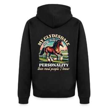 Équitation de Clydesdale - Veste à capuche bio Premium Unisexe - noir - Dos - Nico (187cm)