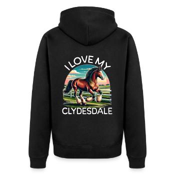 L’amour de Clydesdale - Veste à capuche bio Premium Unisexe - noir - Dos - Nico (187cm)