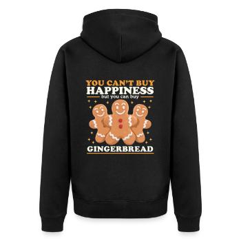 Lebkuchenmänner Lebkuchen Geschenk - Unisex Premium Bio Zip Hoodie - Schwarz - Hinten - Nico (187cm)