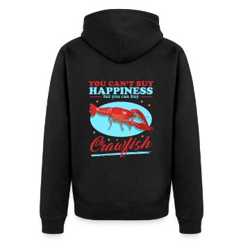 Flusskrebs Edelkrebs Meeresfrüchte Geschenk - Unisex Premium Bio Zip Hoodie - Schwarz - Hinten - Nico (187cm)