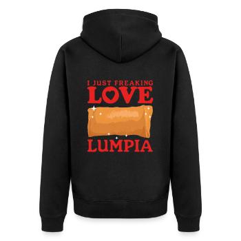 Lumpia Spring Roll Loempia Gift - Unisex Premium Organic Zip Hoodie - black - Back - Nico (187cm)
