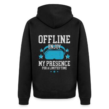 Virtual Reality VR Gamer Funnz - Unisex Premium Organic Zip Hoodie - black - Back - Nico (187cm)