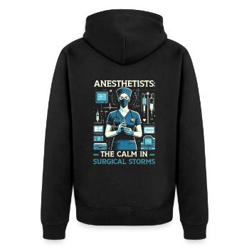 Infirmière Anesthésiste Médecine Hôpital Anesthésie - Veste à capuche bio Premium Unisexe - noir - Dos - Nico (187cm)