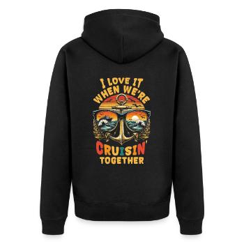 I Love It When We're Cruisin Together - Unisex Premium Bio Zip Hoodie - Schwarz - Hinten - Nico (187cm)