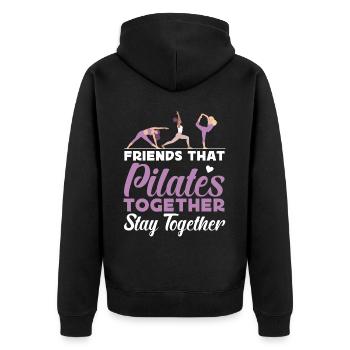 Pilates Instructor Teacher Friends - Unisex Premium Organic Zip Hoodie - black - Back - Nico (187cm)