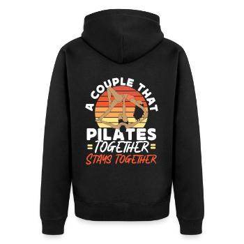 Pilates Instructor Teacher Couple - Unisex Premium Bio Zip Hoodie - Schwarz - Hinten - Nico (187cm)