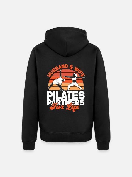 Pilates Instructor Teacher Husband - Unisex Premium Organic Zip Hoodie - black
