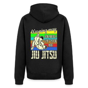 Ju-Jitsu Jujutsu Jiu-Jitsu - Unisex Premium Bio Zip Hoodie - Schwarz - Hinten - Nico (187cm)