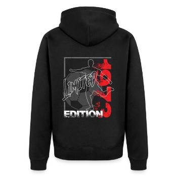 Édition limitée 1973 Édition limitée Football - Veste à capuche bio Premium Unisexe - noir - Dos - Nico (187cm)