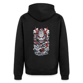 Monstre marin Esthétique Yokai Oni japonais - Veste à capuche bio Premium Unisexe - noir - Dos - Nico (187cm)