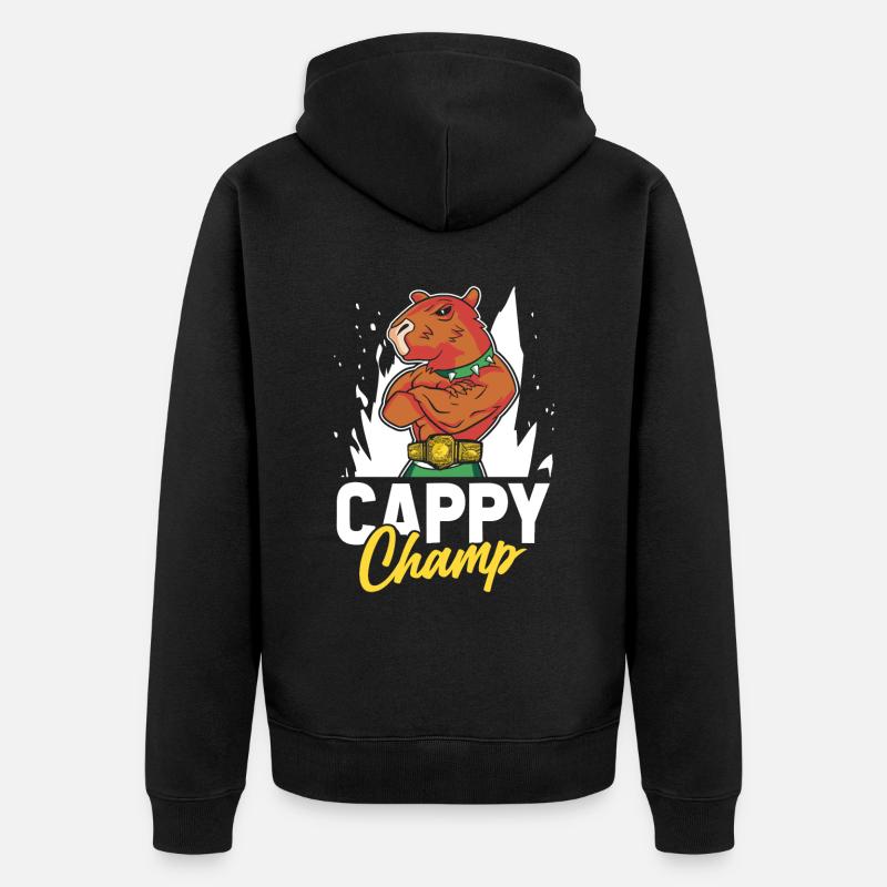 Capybara Wasserschwein - Veste à capuche bio Premium Unisexe - noir
