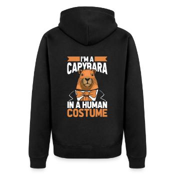 Déguisement Capybara Capybara - Veste à capuche bio Premium Unisexe - noir - Dos - Nico (187cm)