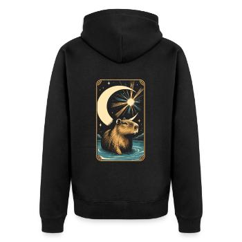 Capybara Capybara Lune - Veste à capuche bio Premium Unisexe - noir - Dos - Nico (187cm)
